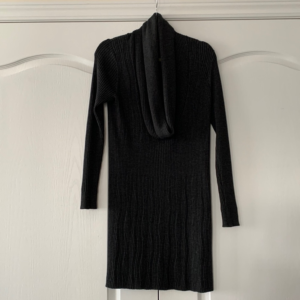 EUC Taifun long sleeve rib knit cowl neck dress